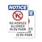 Signmission No Horses Allowed In RV Park, 7 in W x Rectangle, Plastic OS-2PACK-NS-P-710-V-14656 - alternate 1